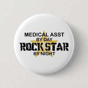 Bóton Redondo 5.08cm Estrela do rock médica de Asst