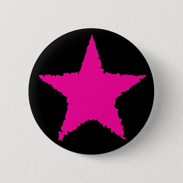 Bóton Redondo 5.08cm Estrela rosa quente (Frente)