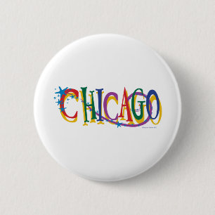 Bóton Redondo 5.08cm Estrelas de Chicago