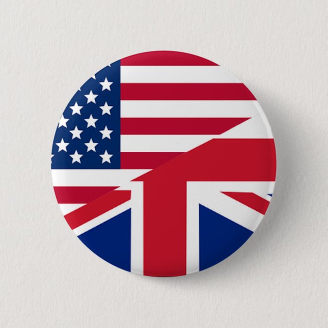 Bóton Redondo 5.08cm Estrelas de Padrão de Bandeira da Union Jack Ameri (Frente)