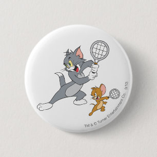 Bóton Redondo 5.08cm Estrelas de tênis 1 de Tom e de Jerry