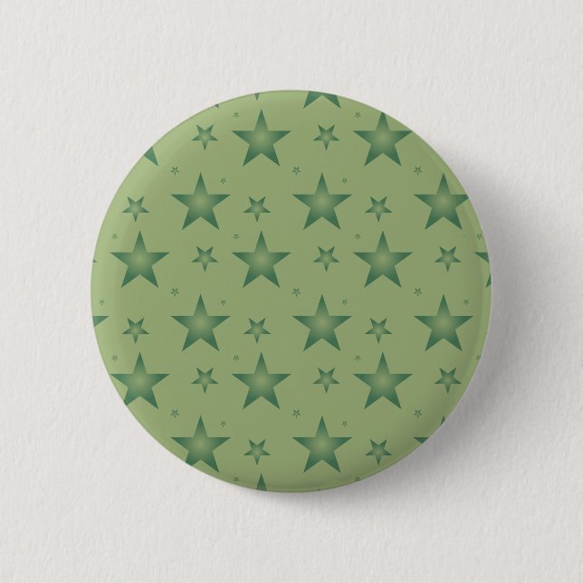 Bóton Redondo 5.08cm Estrelas Elegante e Na moda em Verde Sage (Frente)