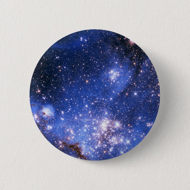 Bóton Redondo 5.08cm Estrelas Embrionárias Azul de Queda (Frente)