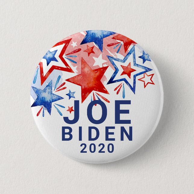 Bóton Redondo 5.08cm Estrelas Patrióticas Joe Biden 2020 (Frente)