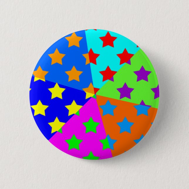 Bóton Redondo 5.08cm Estrelas Psicodélicas de Doce (Frente)