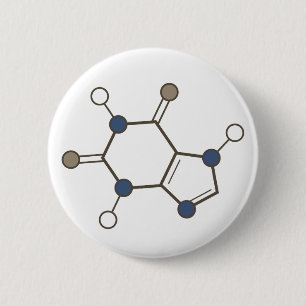 Bóton Redondo 5.08cm estrutura molecular da cafeína