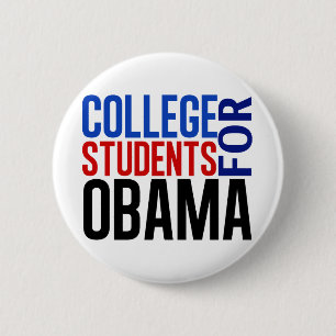 Bóton Redondo 5.08cm Estudantes universitários para Obama