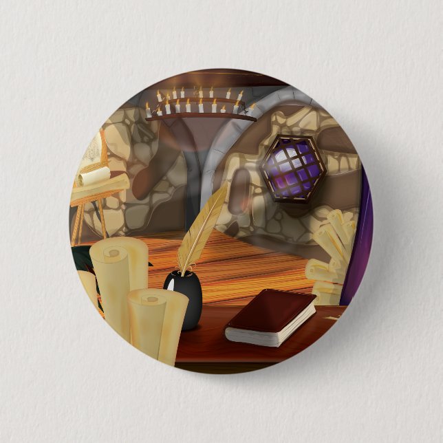 Bóton Redondo 5.08cm Estudo medieval (Frente)