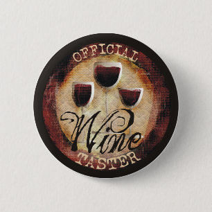 Bóton Redondo 5.08cm Etiqueta oficial do botão do provador do vinho