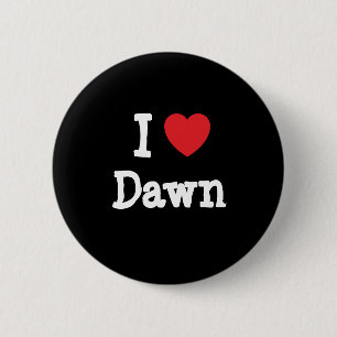 Bóton Redondo 5.08cm Eu adoro a camiseta do coração da Dawn