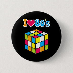 Bóton Redondo 5.08cm Eu adoro a Festa de Halloween dos anos 80 e 80