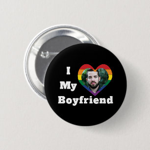 Bóton Redondo 5.08cm Eu adoro a minha foto personalizada LGBTQ para Org