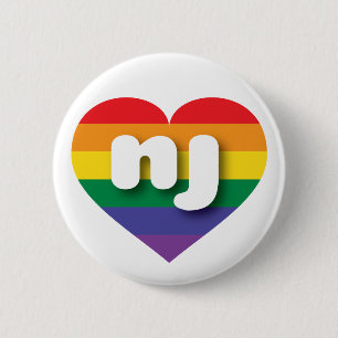 Bóton Redondo 5.08cm Eu adoro a Orgulho gay de Nova Jersey