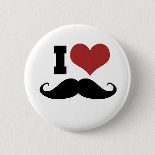 Bóton Redondo 5.08cm Eu Adoro bigode