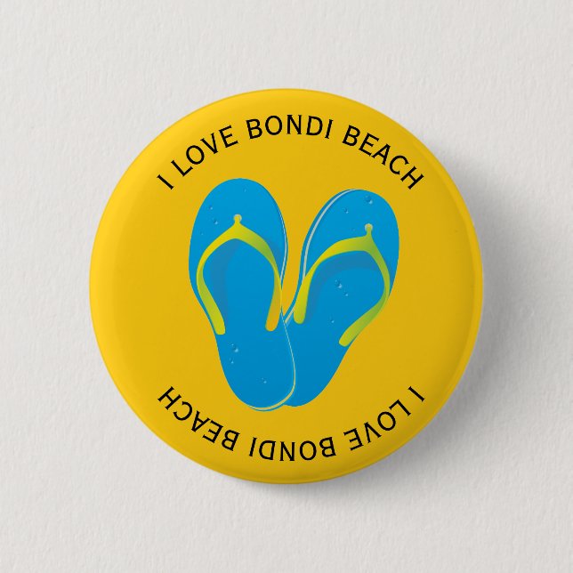 Bóton Redondo 5.08cm Eu Adoro Bondi Beach (Frente)