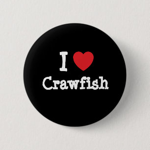 Bóton Redondo 5.08cm Eu adoro Camiseta do coração de Crawfish