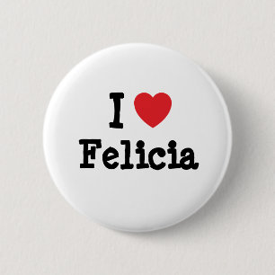 Bóton Redondo 5.08cm Eu adoro Camiseta Felicia Heart