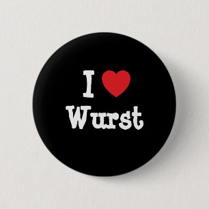 Bóton Redondo 5.08cm Eu adoro Camiseta Wurst Heart