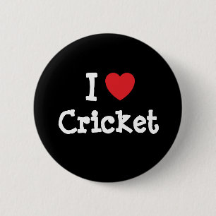 Bóton Redondo 5.08cm Eu adoro Cricket coração personalizado personali