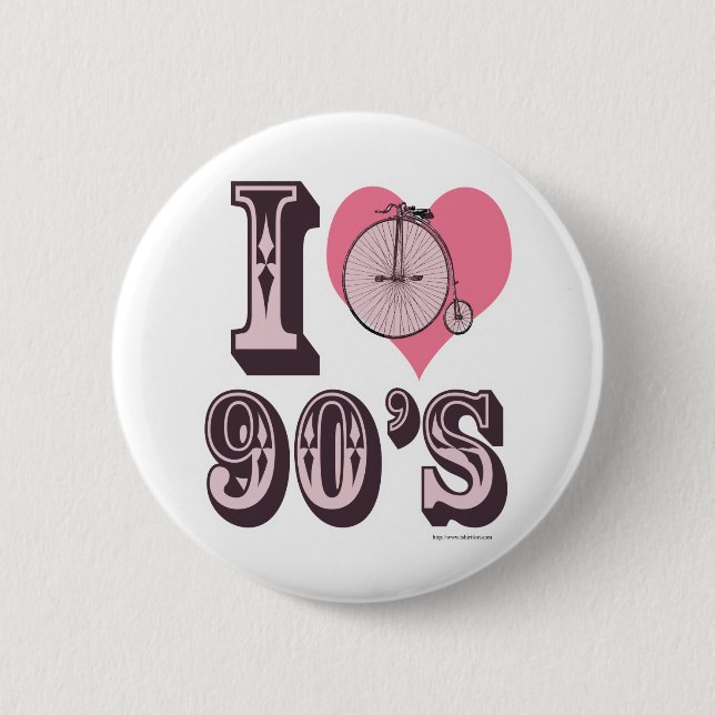 Bóton Redondo 5.08cm Eu adoro os anos 90 (Frente)