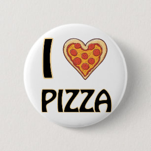 Bóton Redondo 5.08cm Eu adoro Pizza - Presente de Comida Engraçado