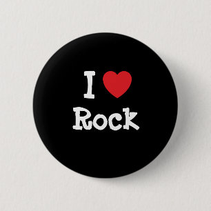 Bóton Redondo 5.08cm Eu adoro rock coração personalizado