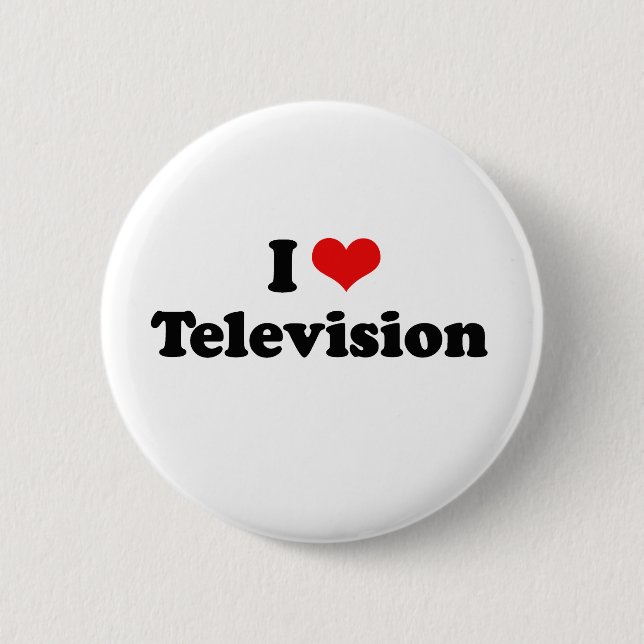 Bóton Redondo 5.08cm Eu Adoro Televisão (Frente)