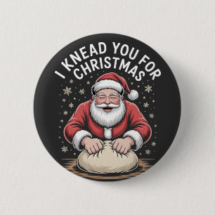 Bóton Redondo 5.08cm Eu amasso você para o Natal Padaria Cozinheiro Pap