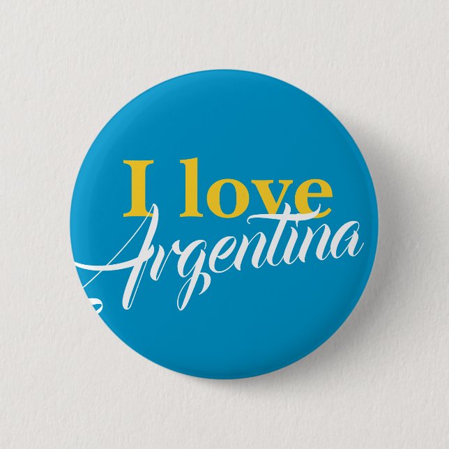 Bóton Redondo 5.08cm Eu amo a Argentina (Frente)