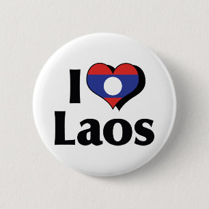 Bóton Redondo 5.08cm Eu Amo a Bandeira do Laos