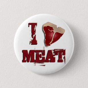 Bóton Redondo 5.08cm Eu amo a carne