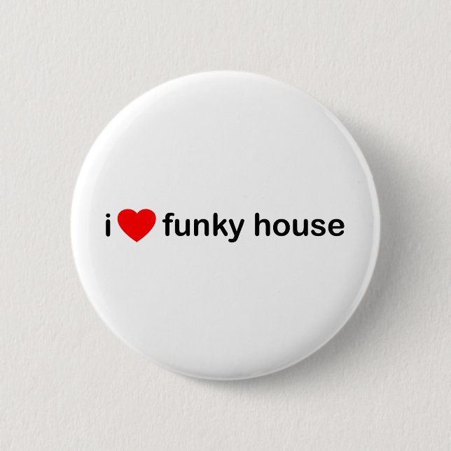 Bóton Redondo 5.08cm Eu amo a casa Funky (Frente)