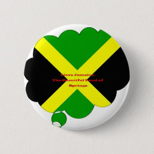 Bóton Redondo 5.08cm Eu Amo A Jamaica. A bela terra dos Primaveras