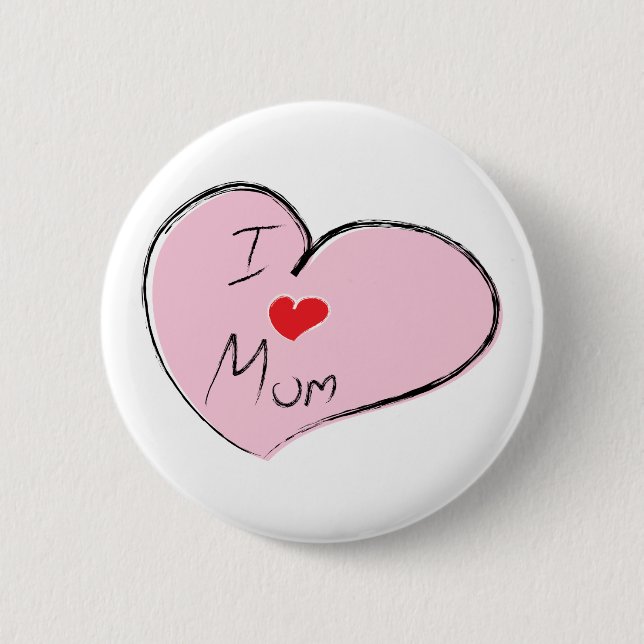 Bóton Redondo 5.08cm Eu Amo A Mãe (Frente)