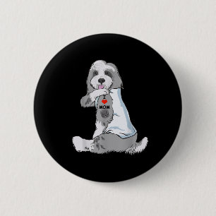 Bóton Redondo 5.08cm Eu Amo A Mãe Tatto Com A Collie Mamãe Cachorro À E