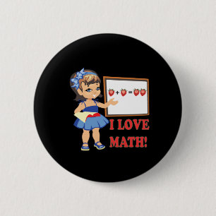 Bóton Redondo 5.08cm Eu amo a matemática
