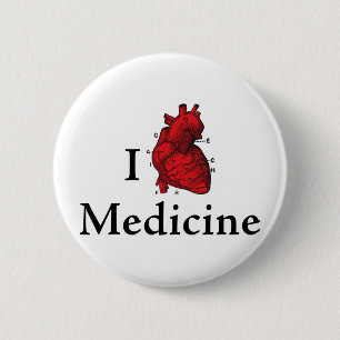 Bóton Redondo 5.08cm Eu amo a medicina