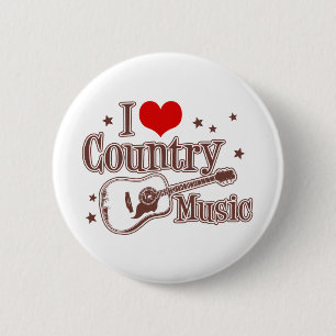 Bóton Redondo 5.08cm Eu amo a música country