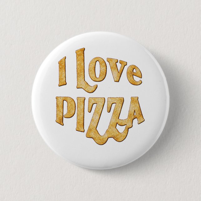 Bóton Redondo 5.08cm Eu amo a pizza (Frente)