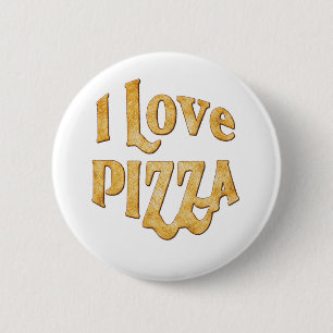 Bóton Redondo 5.08cm Eu amo a pizza
