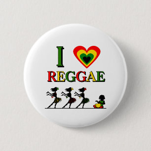 Bóton Redondo 5.08cm Eu amo a reggae