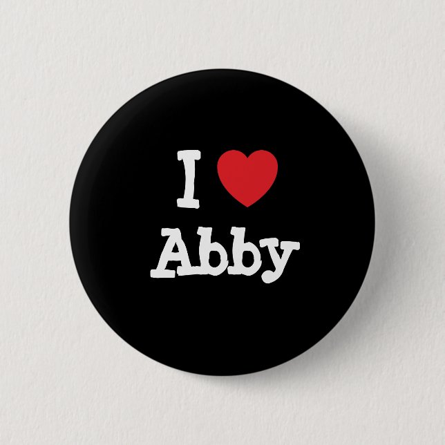 Bóton Redondo 5.08cm Eu amo Abby Heart Shirt (Frente)