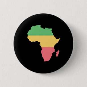 Bóton Redondo 5.08cm Eu Amo África Continente Colorido Rosta