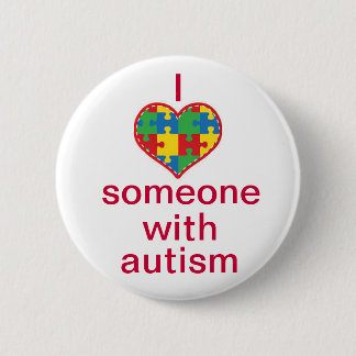 Bóton Redondo 5.08cm Eu amo alguém com autismo