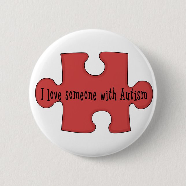 Bóton Redondo 5.08cm Eu amo alguém com autismo (Frente)