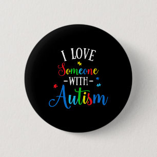 Bóton Redondo 5.08cm Eu Amo Alguém Com Autismo Sensibilização Homens Mu