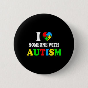 Bóton Redondo 5.08cm Eu Amo Alguém com Consciência sobre Autismo Menino