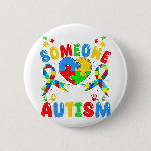 Bóton Redondo 5.08cm Eu Amo Alguém Com Um Puzzle De Coração De Consciên