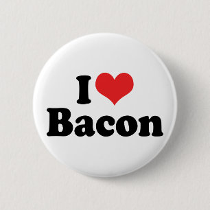 Bóton Redondo 5.08cm Eu Amo Bacon de Coração - Amante de Bacon