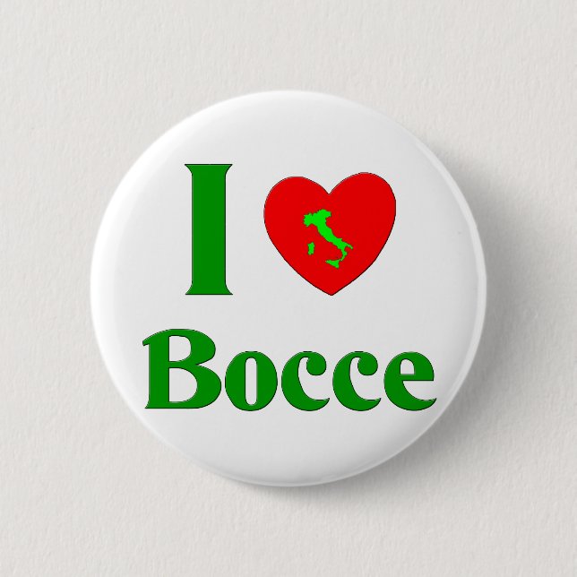 Bóton Redondo 5.08cm Eu amo Bocce (Frente)